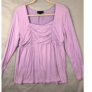 Y2K Pink Babydoll Top Square Neck Ruched Bust Coquette Aesthetic Large